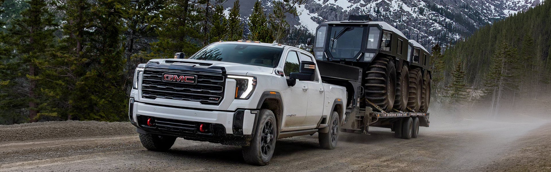 GMC truck towing a trailer near Tacoma, Washington